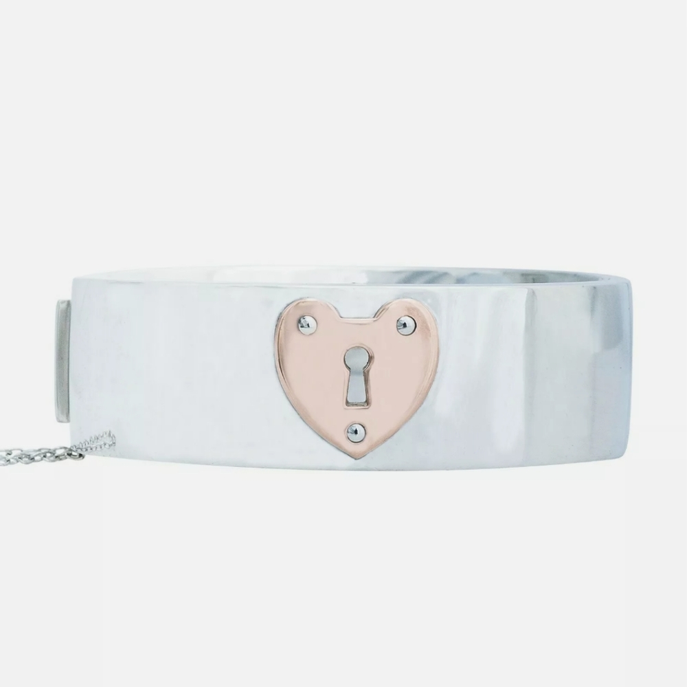 Tiffany & Co. 925/750 Heart Keyhole Bangle